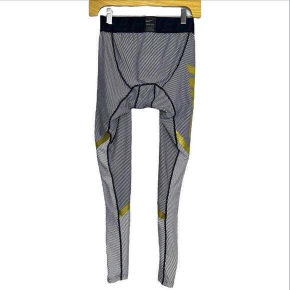 Nike Pro Mens Hyperwarm Compression Tights Size S White Black Logo Training Gym - Picture 2 of 8